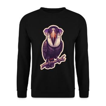 Toucan fou avec des lunettes de soleil - Sweat-shirt Unisexe - noir - Devant - Alina (178cm) & Michal (187cm)