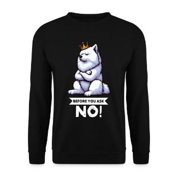 Before You Ask Samoyed Samoyed Owner - Unisex Sweatshirt - black - Front - Alina (178cm) & Michal (187cm)