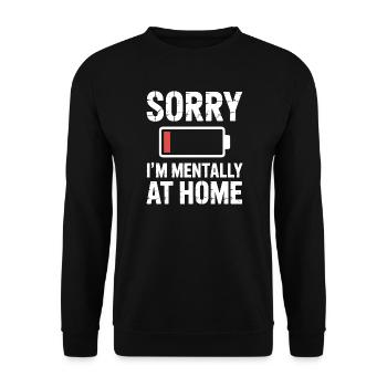 Niedrige soziale Batterie introvertierter Leben - Unisex Pullover - Schwarz - Vorne - Alina (178cm) & Michal (187cm)