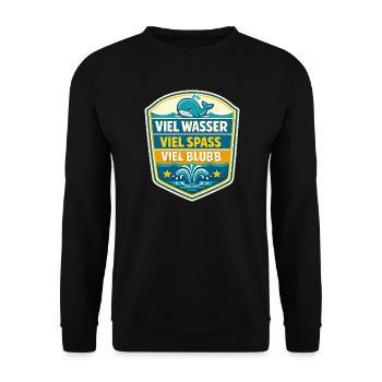 Viel Wasser Viel Spass Schild - Unisex Pullover - Schwarz - Vorne - Alina (178cm) & Michal (187cm)