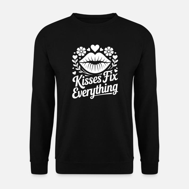 Kisses Save All Lips Design - Unisex Sweatshirt - black