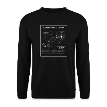 Skorpion-Sternbild-Blaupause - Unisex Pullover - Schwarz - Vorne - Alina (178cm) & Michal (187cm)