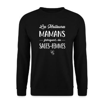 Les meilleures mamans fabriquent des sages-femmes - Sweat-shirt Unisexe - noir - Devant - Alina (178cm) & Michal (187cm)