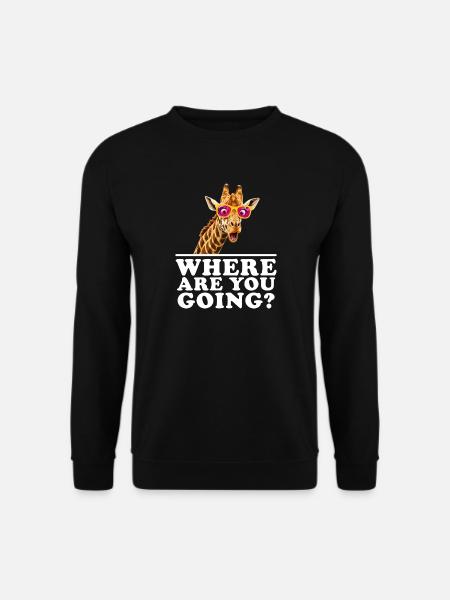 Where are You Going Funny Giraffe Lover - Unisex Sweatshirt - black