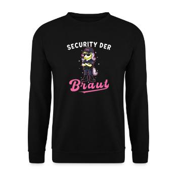 Sécurité de la licorne de la mariée pour un enterrement de vie de garçon - Sweat-shirt Unisexe - noir - Devant - Alina (178cm) & Michal (187cm)
