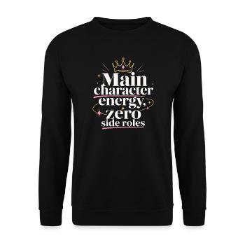 Main Character Energy Crown - Unisex Sweatshirt - black - Front - Alina (178cm) & Michal (187cm)