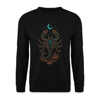 Scorpio Zodiac Sign – Mystical Symbol - Unisex Sweatshirt - black - Front - Alina (178cm) & Michal (187cm)