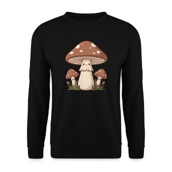 Cadeau rétro du cueillette de champignons aux champignons mignons - Sweat-shirt Unisexe - noir - Devant - Alina (178cm) & Michal (187cm)