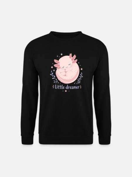 Kleiner Träumer Moon Axolotl - Unisex Pullover - Schwarz