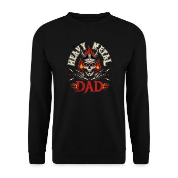 Heavy Metal Dad Skull Rock Hand Gift - Sweat-shirt Unisexe - noir - Devant - Alina (178cm) & Michal (187cm)