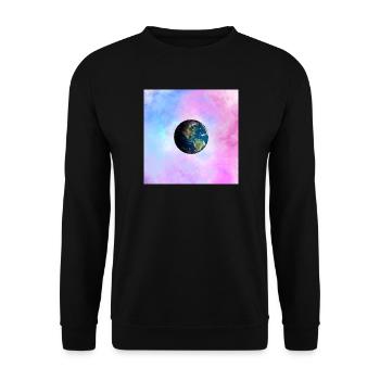 Globe terrestre dans une nébuleuse pastel - Sweat-shirt Unisexe - noir - Devant - Alina (178cm) & Michal (187cm)
