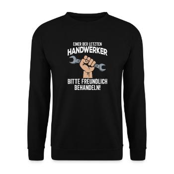 Handwerker Mechaniker Handwerk Heimwerker - Unisex Pullover - Schwarz - Vorne - Alina (178cm) & Michal (187cm)