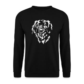 Dackel Kopf "Black Edition" - Unisex Pullover - Schwarz - Vorne - Alina (178cm) & Michal (187cm)