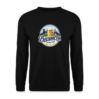 Bierparty München – Bavarian Beer Style 🍺🥨 - Unisex Pullover - Schwarz - Vorne - Alina (178cm) & Michal (187cm)