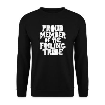 Proud Member of the Foiling Tribe - Unisex Pullover - Schwarz - Vorne - Alina (178cm) & Michal (187cm)