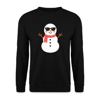 Schneemann mit Sonnenbrille - Unisex Pullover - Schwarz - Vorne - Alina (178cm) & Michal (187cm)
