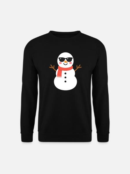 Schneemann mit Sonnenbrille - Unisex Pullover - Schwarz