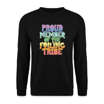 Proud Member of the Foiling Tribe - Unisex Pullover - Schwarz - Vorne - Alina (178cm) & Michal (187cm)