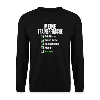 Handball Trainer Tasche – Taktiktafel & Plan B - Unisex Pullover - Schwarz - Vorne - Alina (178cm) & Michal (187cm)