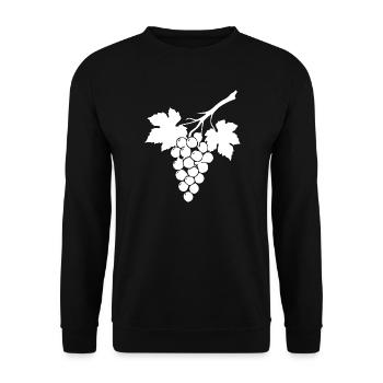 Weiße Weinrebe Weintrauben Geschenk Weintrinker  - Unisex Pullover - Schwarz - Vorne - Alina (178cm) & Michal (187cm)