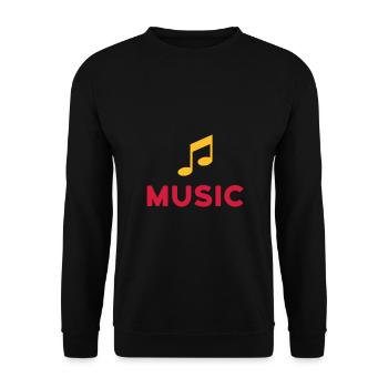 ★ Designfarben änderbar ★ Music (Note) - Unisex Pullover - Schwarz - Vorne - Alina (178cm) & Michal (187cm)