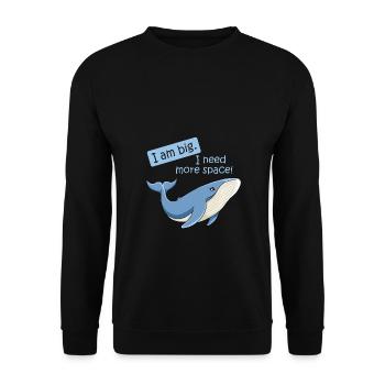 Baleine bleue grosse baleine dans la bande dessinée d'illustration de l'océan - Sweat-shirt Unisexe - noir - Devant - Alina (178cm) & Michal (187cm)