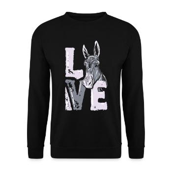 donkey - Unisex Sweatshirt - black - Front - Alina (178cm) & Michal (187cm)