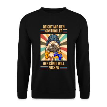 Zocker Shirt - Unisex Pullover - Schwarz - Vorne - Alina (178cm) & Michal (187cm)