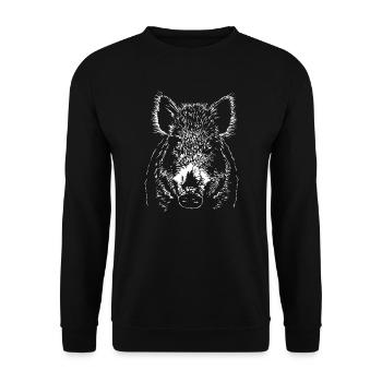 Sanglier Truies Sanglier Animaux sauvages Wilsigns - Sweat-shirt Unisexe - noir - Devant - Alina (178cm) & Michal (187cm)