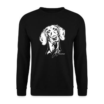 Weimaraner Portrait Dog Dogs Wilsigns - Unisex Sweatshirt - black - Front - Alina (178cm) & Michal (187cm)
