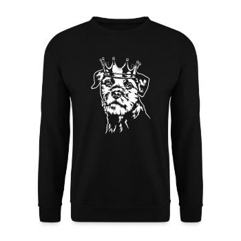 Border Terrier Crown Dogs Dog Wilsigns - Sweat-shirt Unisexe - noir - Devant - Alina (178cm) & Michal (187cm)