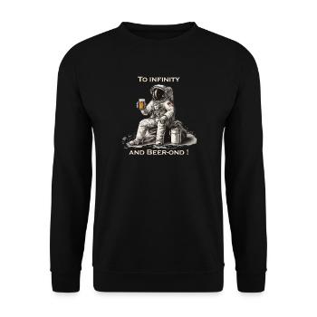 Astronaut to Infinity and Beer-ond - Unisex Sweatshirt - black - Front - Alina (178cm) & Michal (187cm)