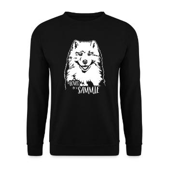 Aimé par un Sammie Dogs Samoyède Dog Saying - Sweat-shirt Unisexe - noir - Devant - Alina (178cm) & Michal (187cm)