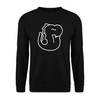 Drache weiße Linie - Unisex Pullover - Schwarz - Vorne - Alina (178cm) & Michal (187cm)