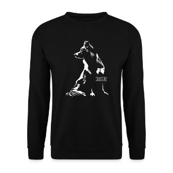 Silhouette Australienne Berger Australien Wilsigns - Sweat-shirt Unisexe - noir - Devant - Alina (178cm) & Michal (187cm)