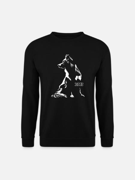 Aussie Silhouette Australian Shepherd Wilsigns - Unisex Sweatshirt - black