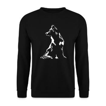 Silhouette de berger australien Aussie Wilsigns - Sweat-shirt Unisexe - noir - Devant - Alina (178cm) & Michal (187cm)