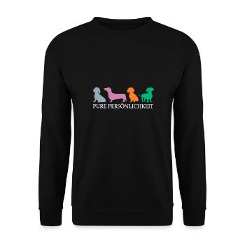 Dachshund silhouettes with dachshund saying - Unisex Sweatshirt - black - Front - Alina (178cm) & Michal (187cm)