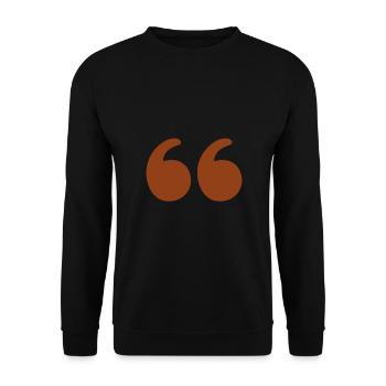 Anführungsstriche Unten Satzzeichen - Unisex Pullover - Schwarz - Vorne - Alina (178cm) & Michal (187cm)