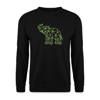 Elephant | polygones - Sweat-shirt Unisexe - noir - Devant - Alina (178cm) & Michal (187cm)