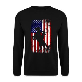 Cheval de drapeau des États-Unis - Sweat-shirt Unisexe - noir - Devant - Alina (178cm) & Michal (187cm)