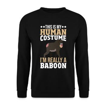Gift for baboon lover - Unisex Sweatshirt - black - Front - Alina (178cm) & Michal (187cm)
