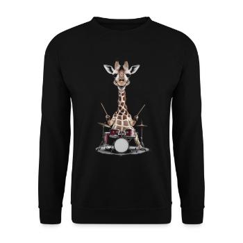 Giraffe Schlagzeug - Unisex Pullover - Schwarz - Vorne - Alina (178cm) & Michal (187cm)