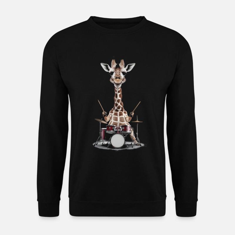 Giraffe Schlagzeug - Unisex Pullover - Schwarz