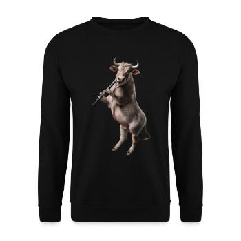 Ochse Klarinette - Unisex Pullover - Schwarz - Vorne - Alina (178cm) & Michal (187cm)