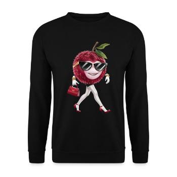 Frauen Litschi - Unisex Pullover - Schwarz - Vorne - Alina (178cm) & Michal (187cm)