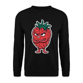 Erdbeere - Unisex Pullover - Schwarz - Vorne - Alina (178cm) & Michal (187cm)