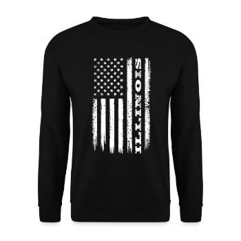 Flag USA Illinois State Gift - Unisex Sweatshirt - black - Front - Alina (178cm) & Michal (187cm)