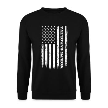 Drapeau des États-Unis d’État de la Caroline du Nord - Sweat-shirt Unisexe - noir - Devant - Alina (178cm) & Michal (187cm)