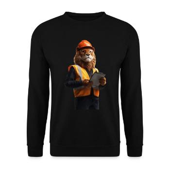 Löwe - Unisex Pullover - Schwarz - Vorne - Alina (178cm) & Michal (187cm)